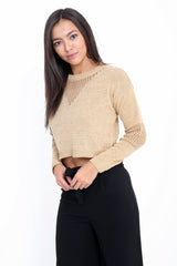 Lurex Knitted Cropped Jumper