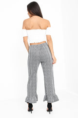Multi Check Frill Cuff Trousers