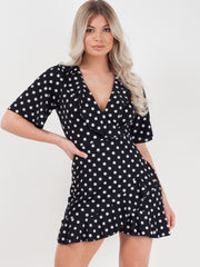 Polka Dot Mini Frill Dress