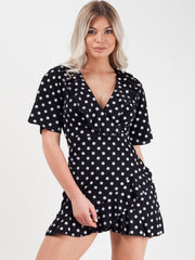 Polka Dot Mini Frill Dress