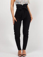 Tie Knot Front High Waist Trousers