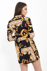 Patterned Print Longline Blazer Dress