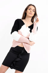 Multi Coloured Twist Knot Knitted Jumper