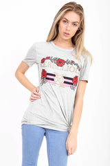 Rebellious Slogan Printed T Shirt