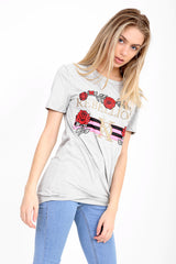 Rebellious Slogan Printed T Shirt