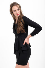 Asymmetrical Front Detail Fitted Blazer Dress