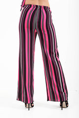 Stripe Print Wide Leg Trousers