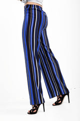 Stripe Print Wide Leg Trousers