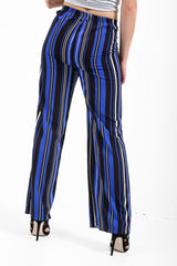 Stripe Print Wide Leg Trousers