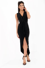 Eyelet Corset Wrap Over Dress