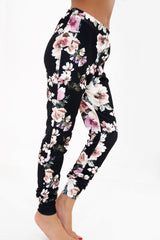 Floral Print Crepe Legging Trousers