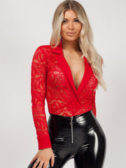 Reversdetail kanten bodysuit