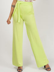 Slinky Tie Detail Wide Leg Trousers