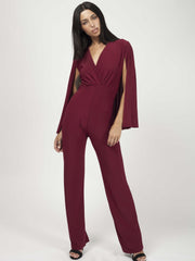 Cape Style Wrap Front Jumpsuit