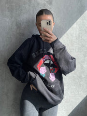Praat minder grafisch fleeced hoodie