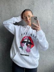 Praat minder grafisch fleeced hoodie