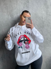 Praat minder grafisch fleeced hoodie