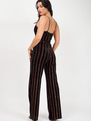 Glitter Stripe Velour Trouser
