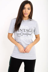 Vintage Love Slogan Printed T Shirt