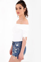 Rippen Bardot Bodysuit