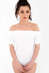 Rippen Bardot Bodysuit