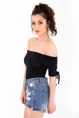 Rippen Bardot Bodysuit