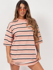 Striped Oversized Boyfriend Tunic T-Shirt