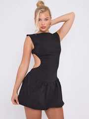 Cut Out Detail Balloon Dress