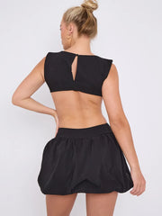Cut Out Detail Balloon Dress