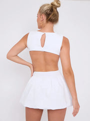 Cut Out Detail Balloon Dress