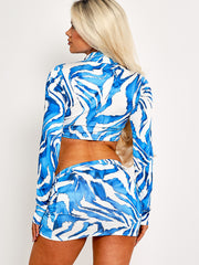 Zebra Print Slinky Crop Top & Skirt Co-ord