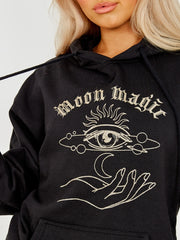 Glittered Moon Magic Fleeced Hoodie