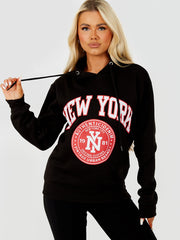 New York grafische fleece hoodie