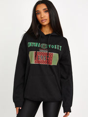 Couture voeux grafische print hoodie