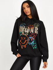 Bonjour grafische print hoodie