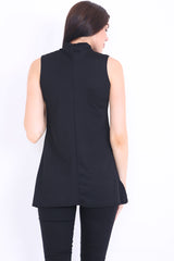 Choker Neck Long Crepe Top