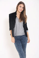 Fully Lined Velour Turn Up Sleeve Tailored Blazer
