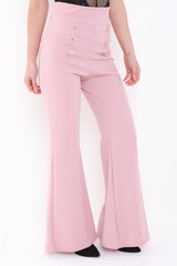 Buttoned Flared Trousers