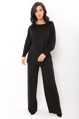 Oversized Frill Neck Hooded Loungewear