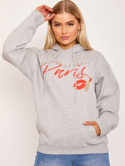 Giet Tourjours Paris Graphic Print Fleeced Hoodie