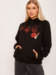 Giet Tourjours Paris Graphic Print Fleeced Hoodie