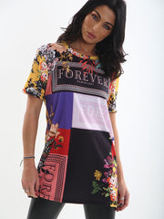 Forever Blumendruck T-Shirt