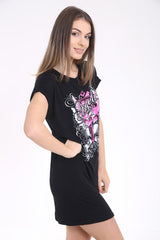 Angelic Graphic Print Longline T Shirt Dress
