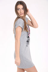 Angelic Graphic Print Longline T Shirt Dress