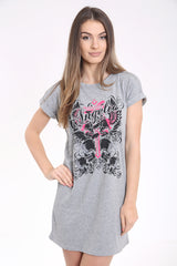 Angelic Graphic Print Longline T Shirt Dress