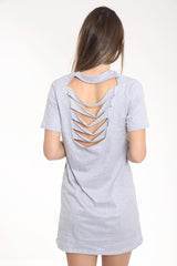 Slash Back Gone Bad Gedrukte Longline T -shirtjurk