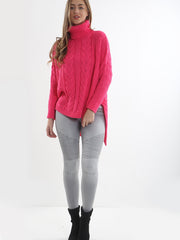 Kady oversized dip zoom kabel gebreide trui
