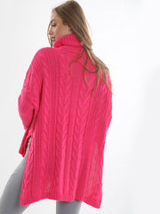 Kady oversized dip zoom kabel gebreide trui
