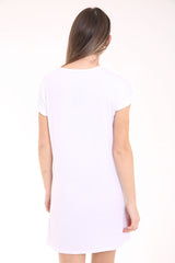 Schädel und Rosendruck Longline T -Shirt -Kleid