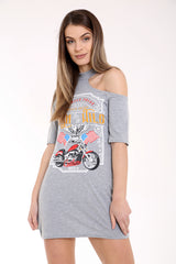 Geboren, um wild bedrucktes Longline -T -Shirt -Kleid zu sein